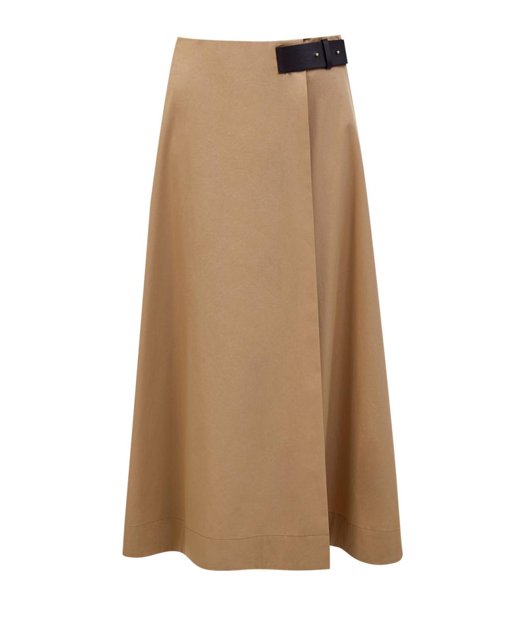 LORENA ANTONIAZZI Бежевая хлопковая юбка миди, фото 1