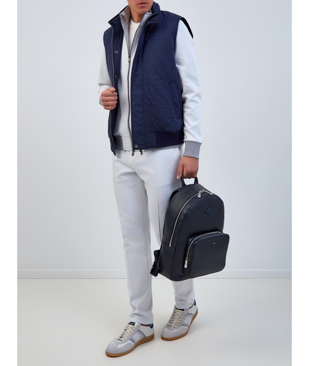 CAPOBIANCO Серые хлопковые повседневные брюки, фото 2