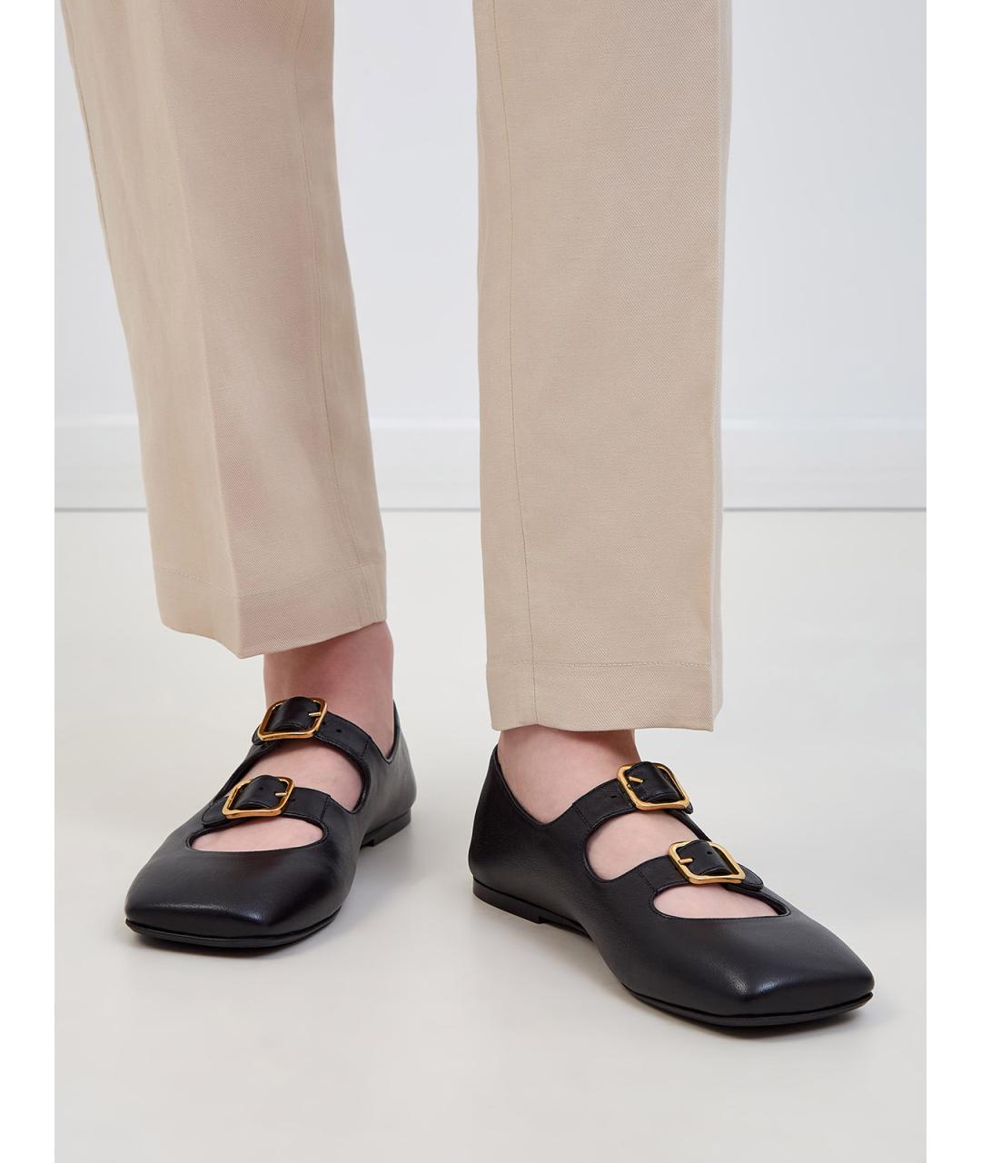 AGL Черные кожаные балетки, фото 2