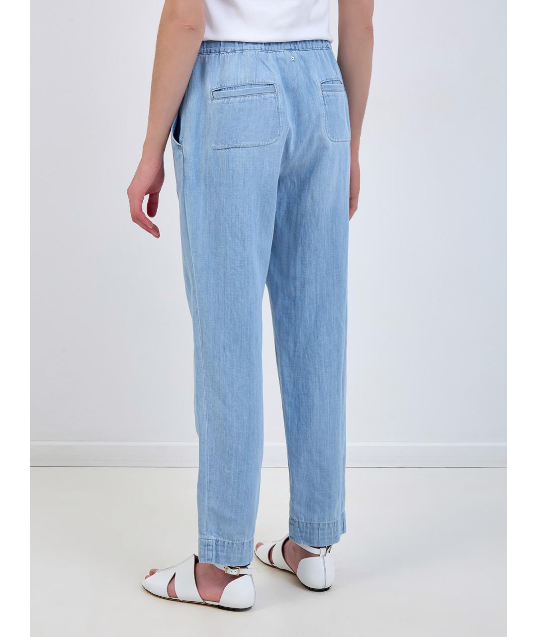 LORENA ANTONIAZZI Голубые хлопковые прямые джинсы, фото 4