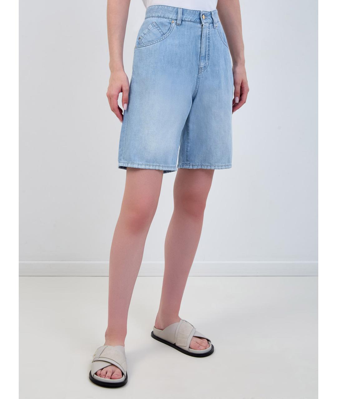 LORENA ANTONIAZZI Голубые хлопковые шорты, фото 3