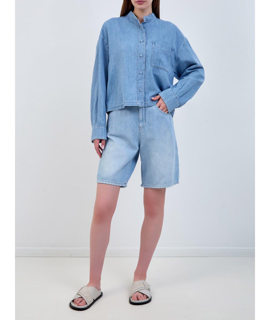 LORENA ANTONIAZZI Голубые хлопковые шорты, фото 2