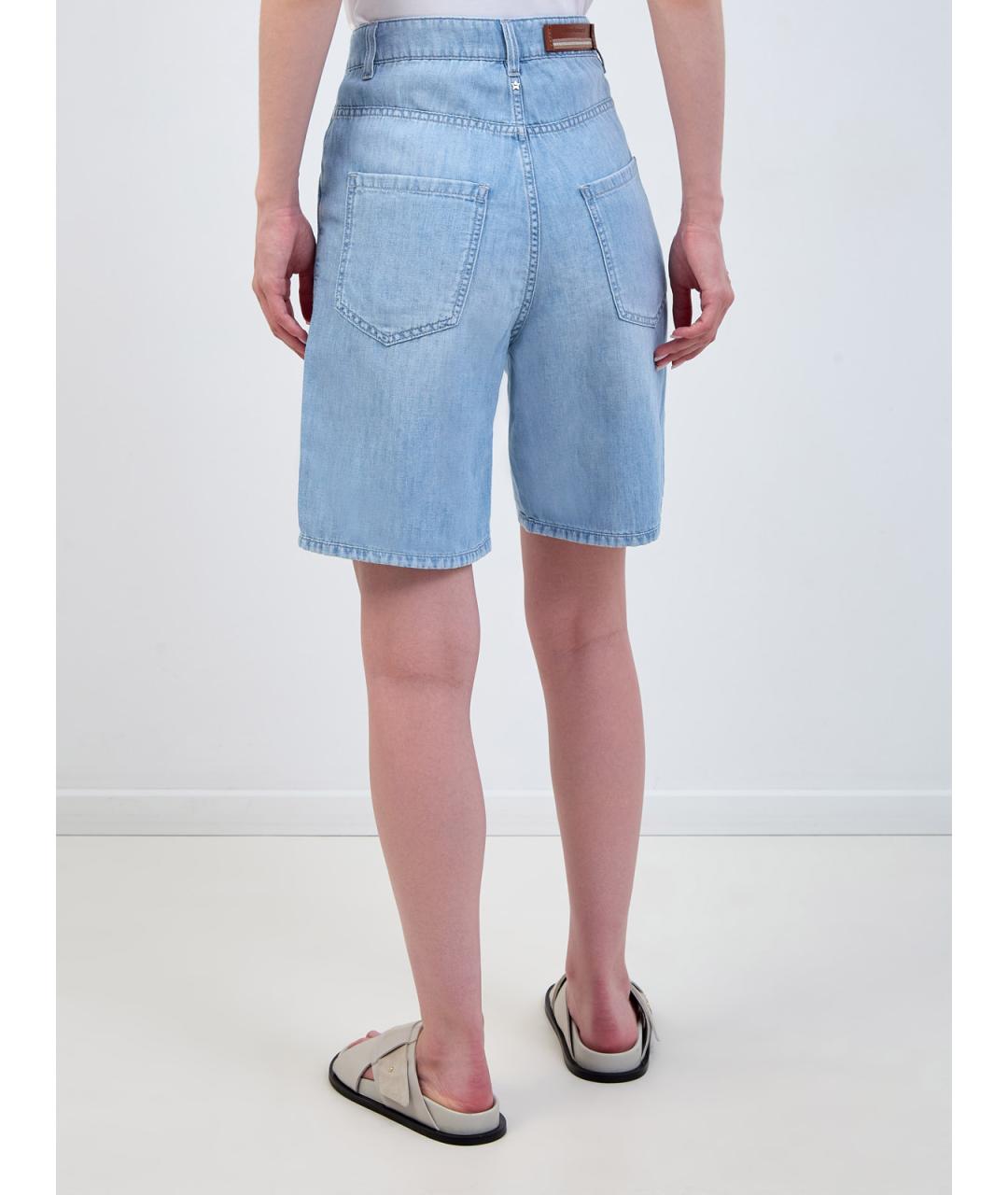 LORENA ANTONIAZZI Голубые хлопковые шорты, фото 4