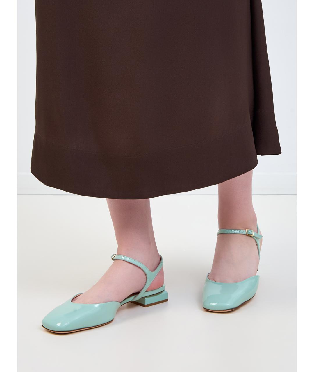 AGL Зеленые кожаные туфли, фото 2