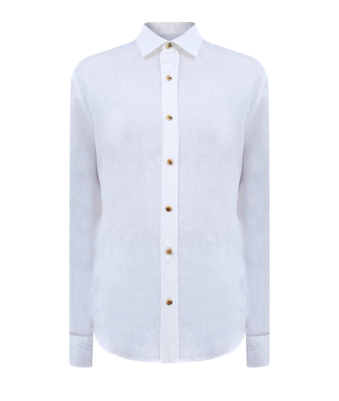 JACOB COHEN Белая льняная классическая рубашка, фото 1