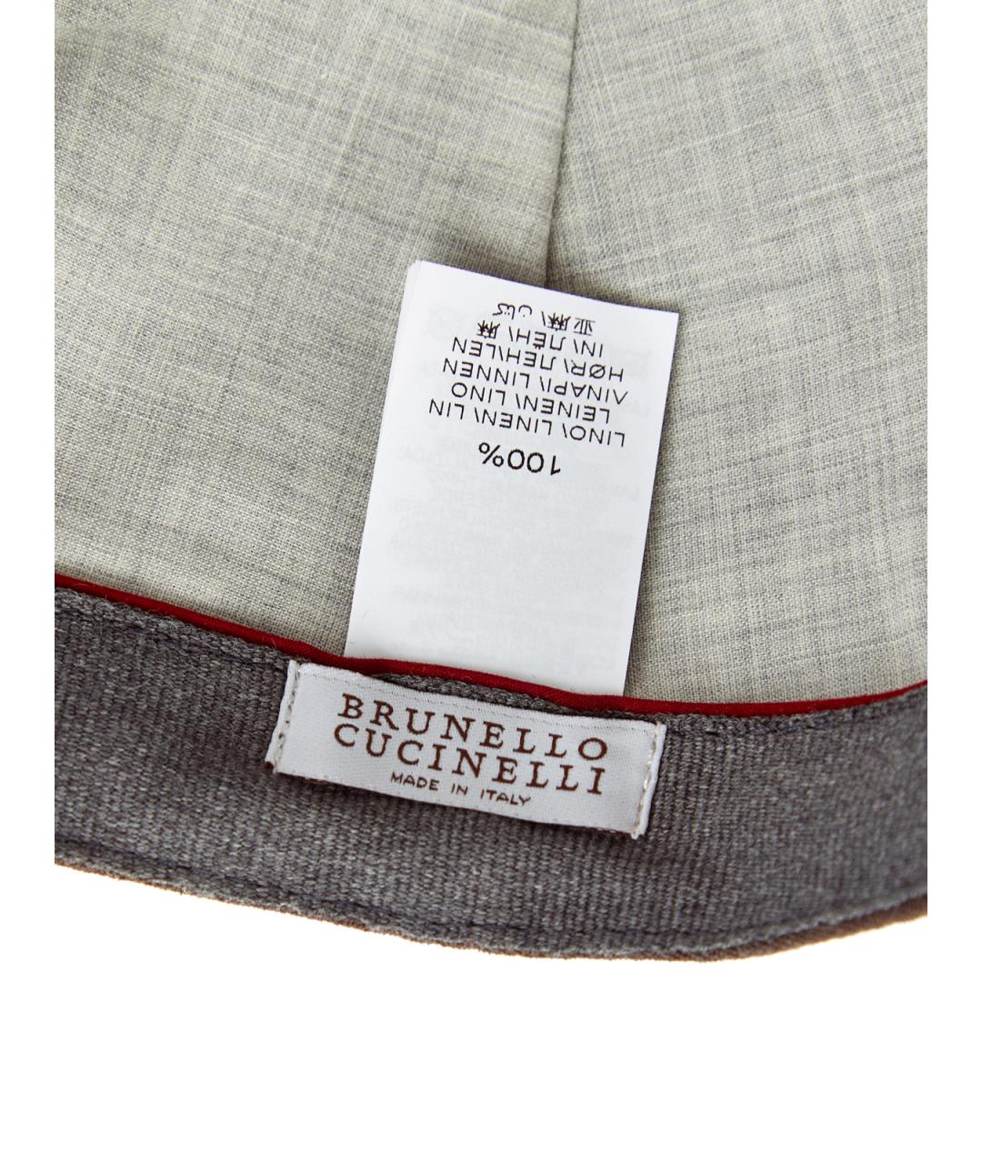 BRUNELLO CUCINELLI Коричневая льняная кепка/бейсболка, фото 6