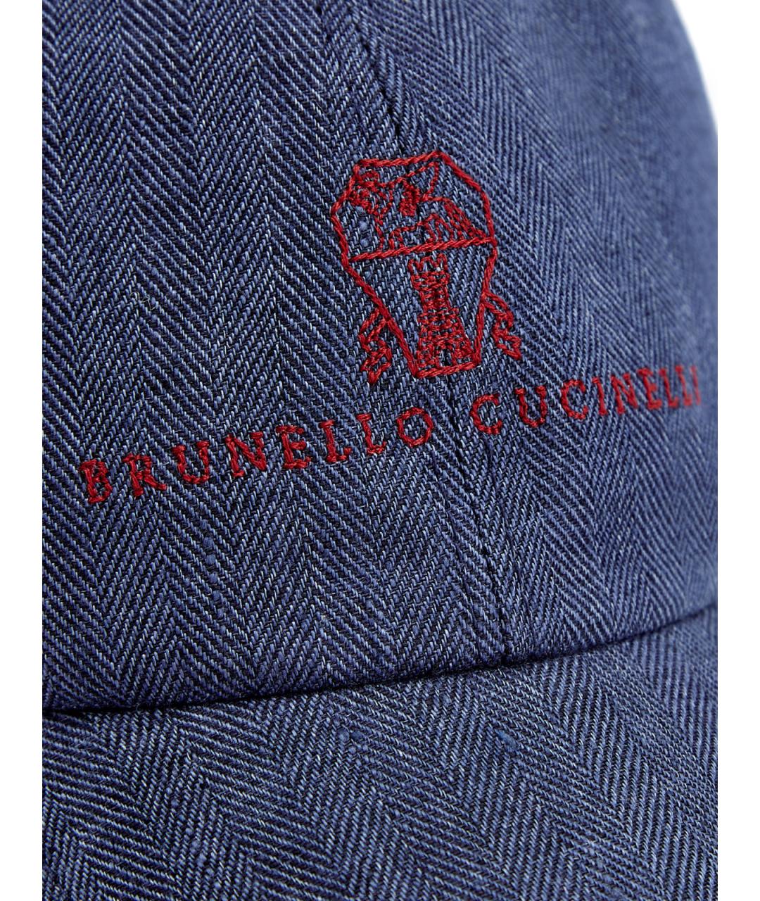BRUNELLO CUCINELLI Синяя льняная кепка/бейсболка, фото 4
