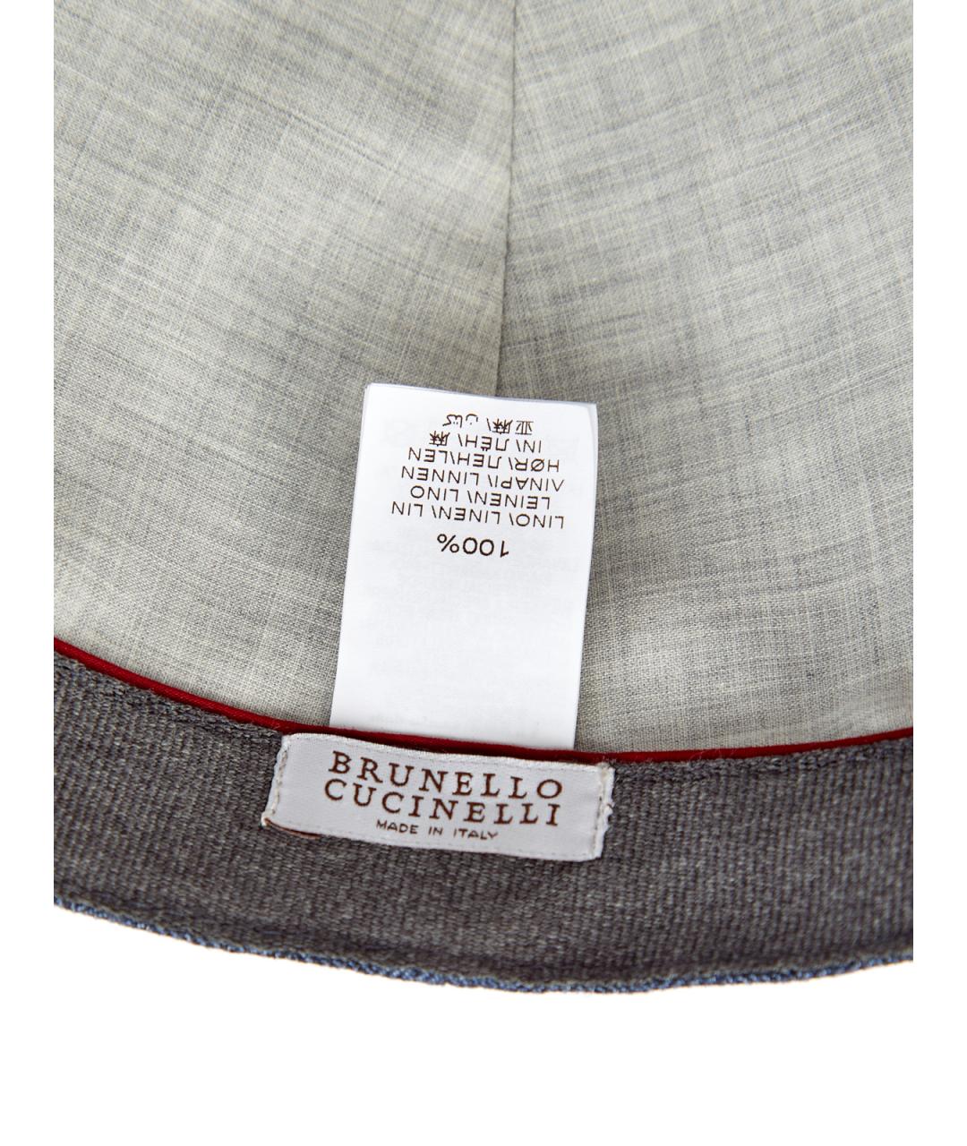 BRUNELLO CUCINELLI Синяя льняная кепка/бейсболка, фото 6