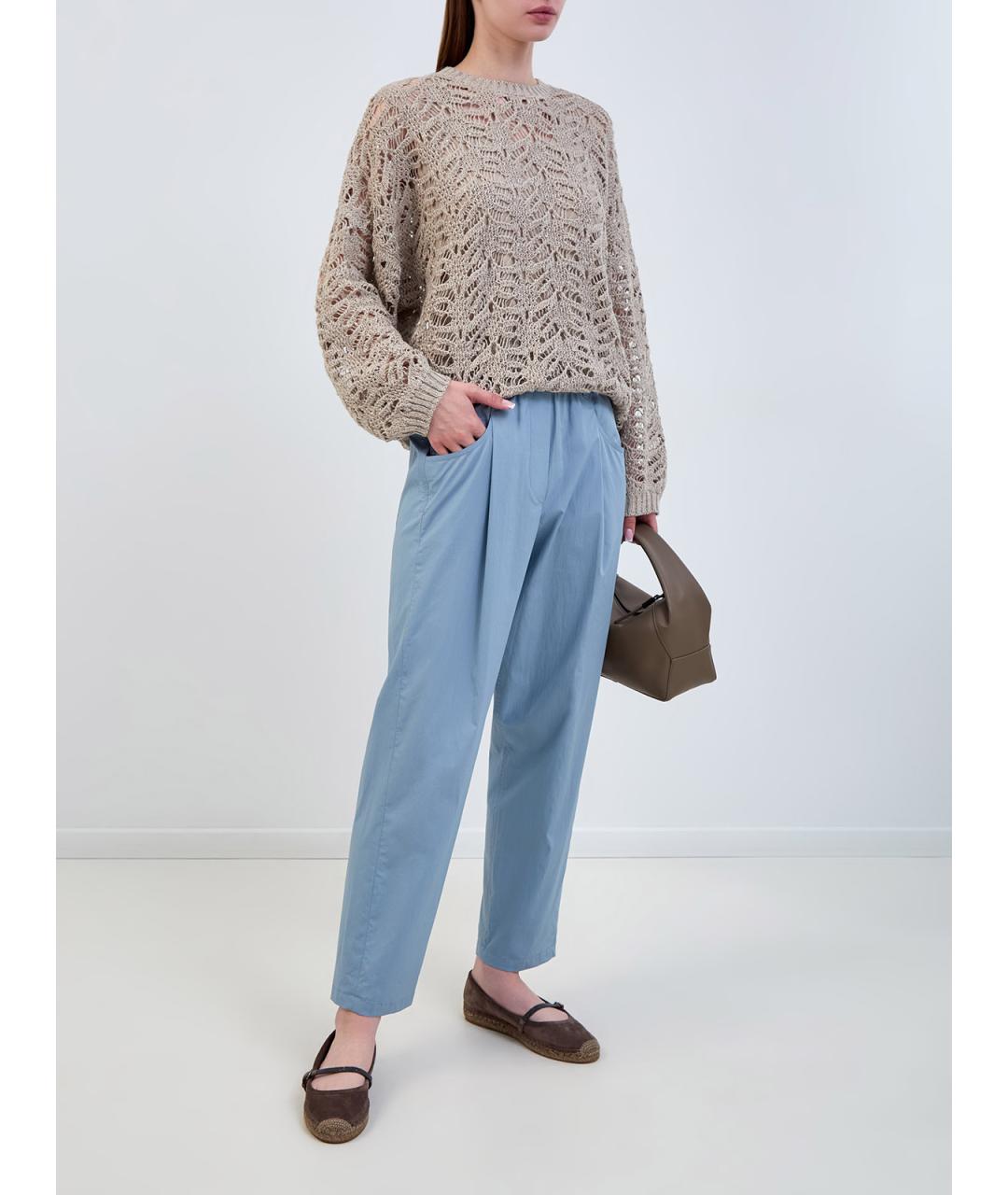 BRUNELLO CUCINELLI Бежевая хлопковая майка, фото 2