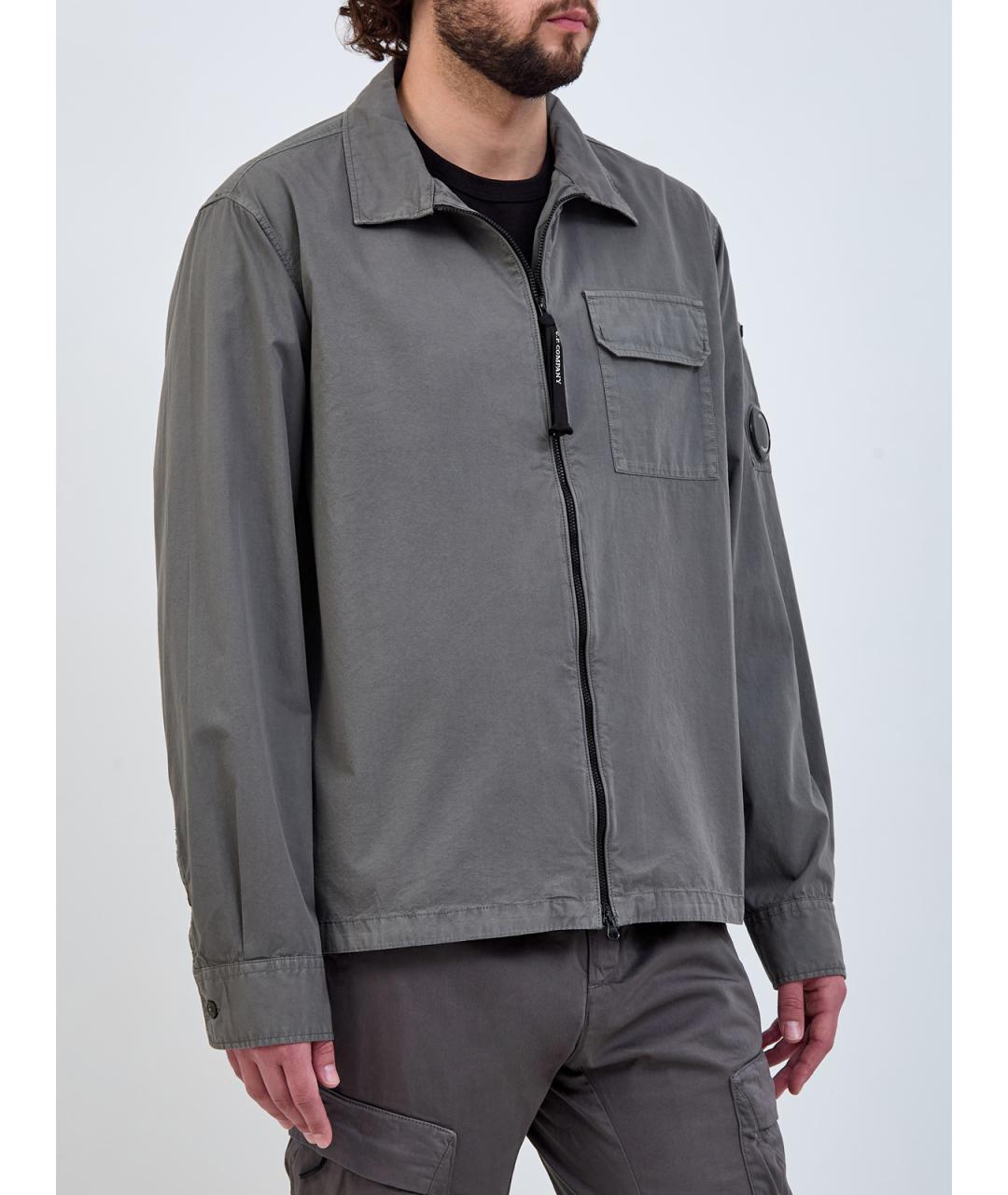 CP COMPANY Серая хлопковая куртка, фото 3