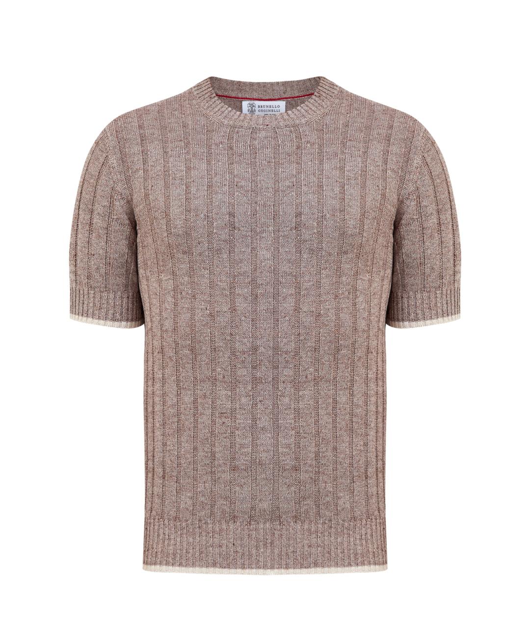 BRUNELLO CUCINELLI Коричневый льняной джемпер / свитер, фото 1