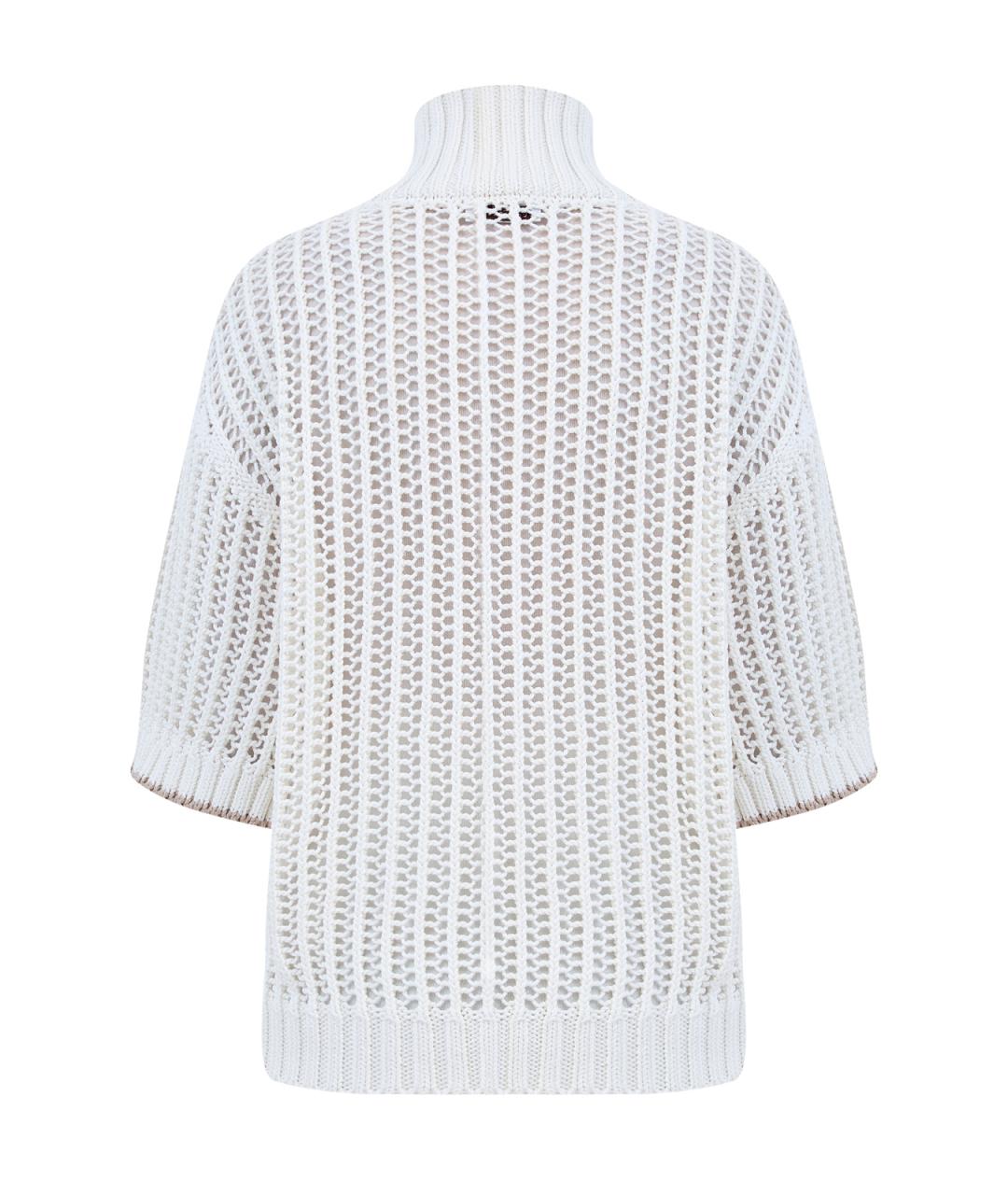 BRUNELLO CUCINELLI Белый хлопковый джемпер / свитер, фото 2