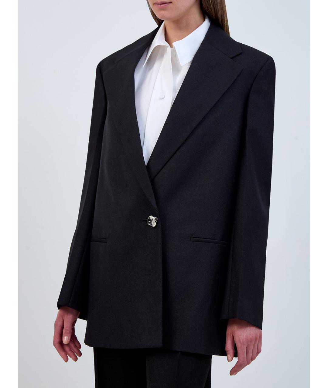 JIL SANDER Черный шерстяной жакет/пиджак, фото 3