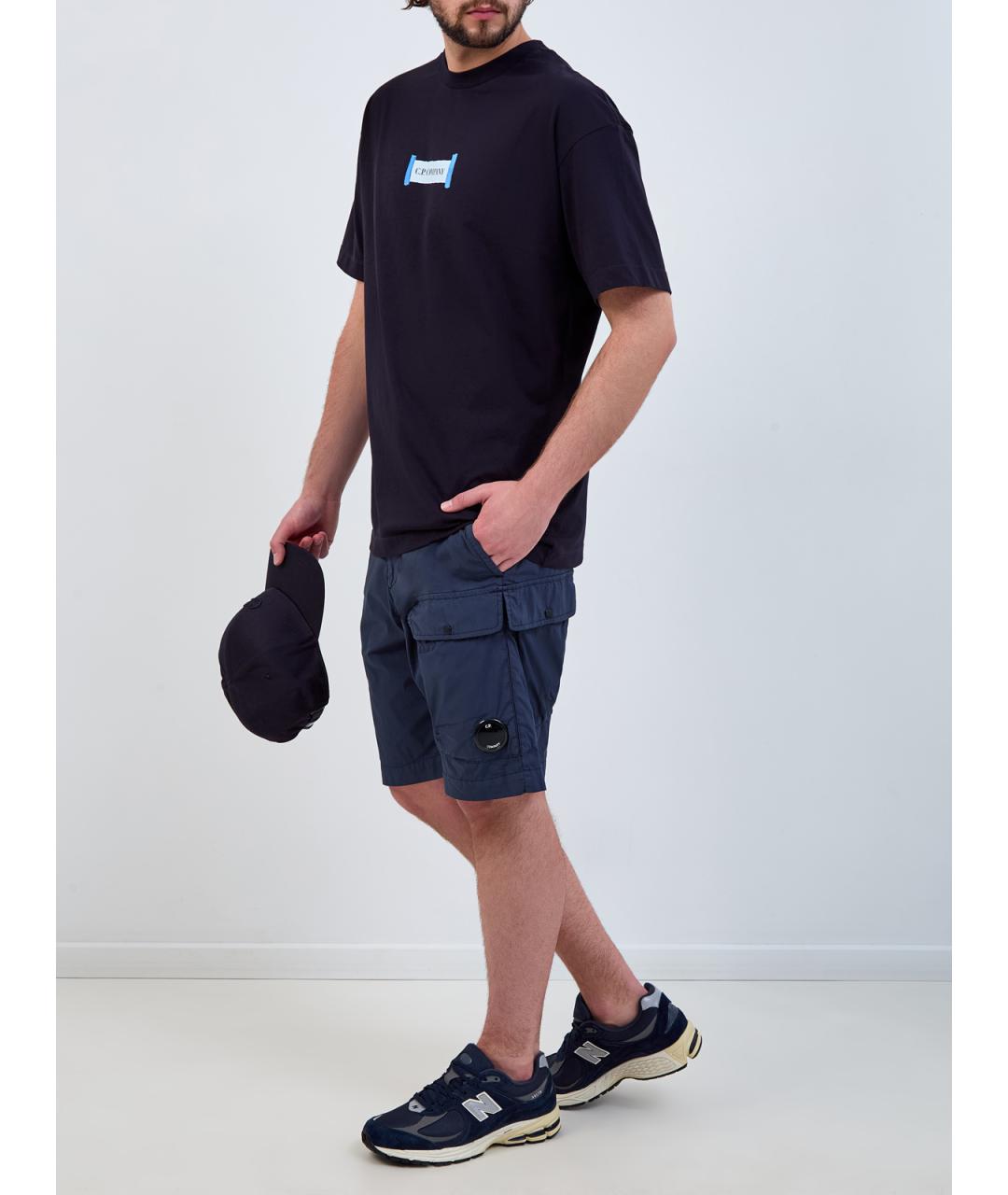 CP COMPANY Темно-синие хлопковые шорты, фото 2