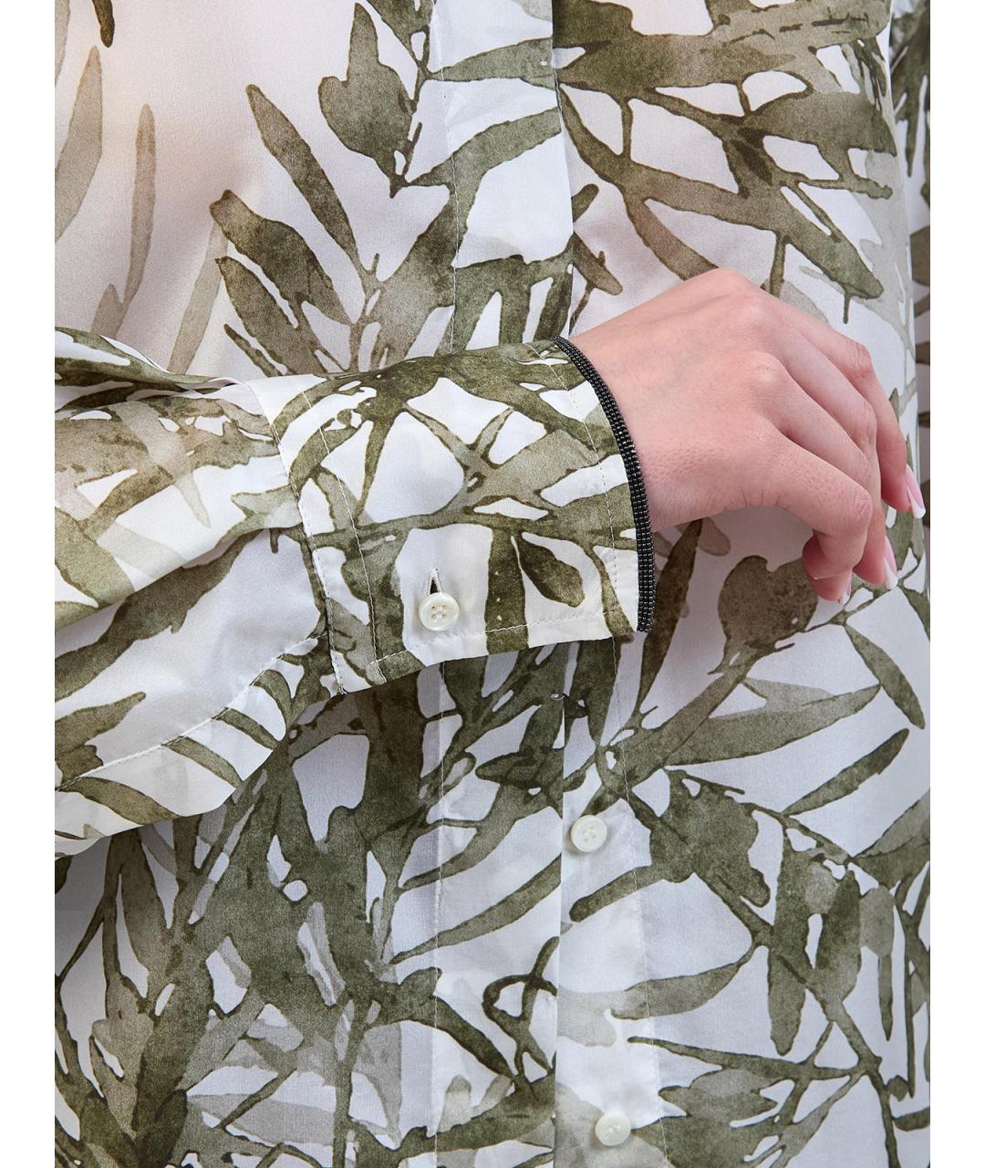 BRUNELLO CUCINELLI Белая шелковая блузы, фото 5