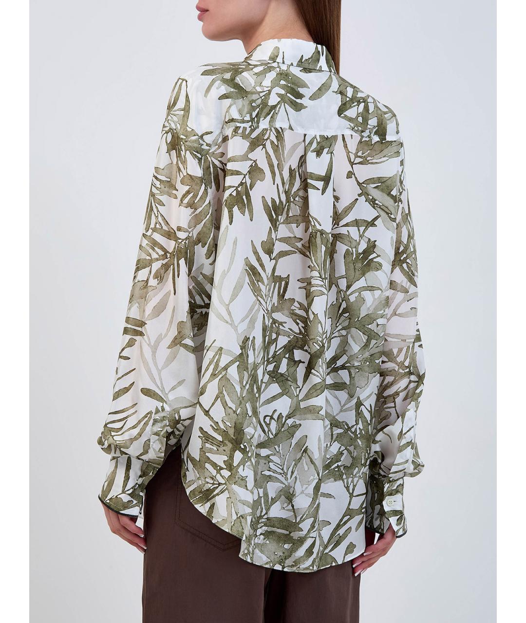 BRUNELLO CUCINELLI Белая шелковая блузы, фото 4