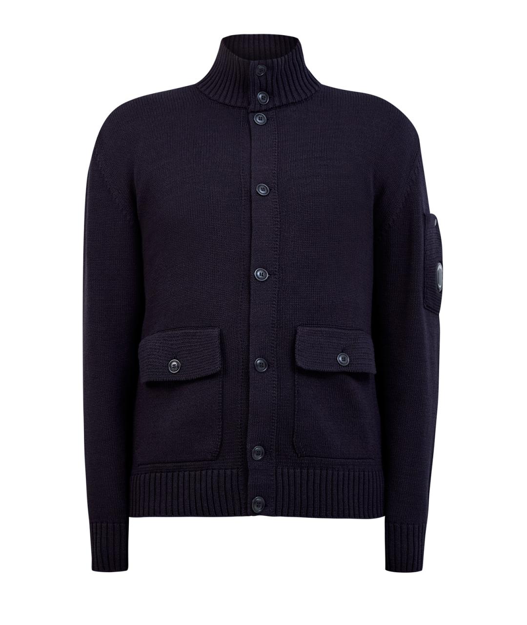 CP COMPANY Черный хлопковый кардиган, фото 1