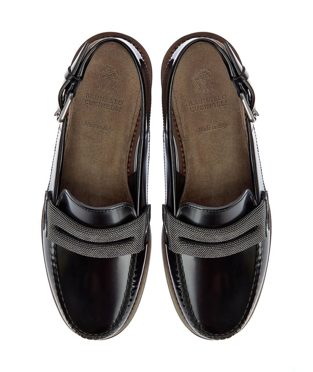 BRUNELLO CUCINELLI Черные кожаные лоферы, фото 6