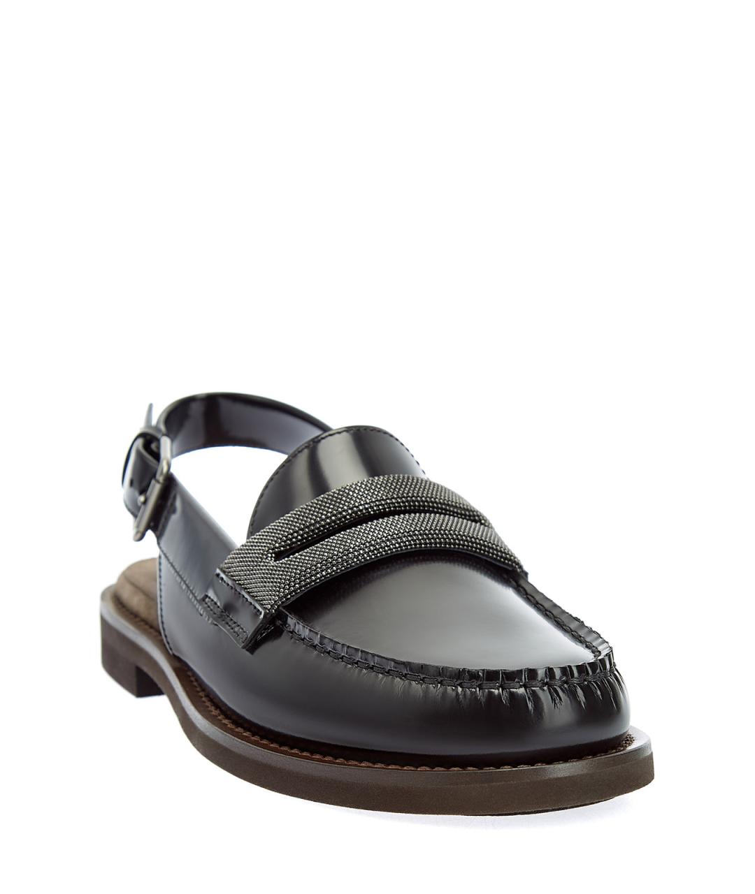 BRUNELLO CUCINELLI Черные кожаные лоферы, фото 3