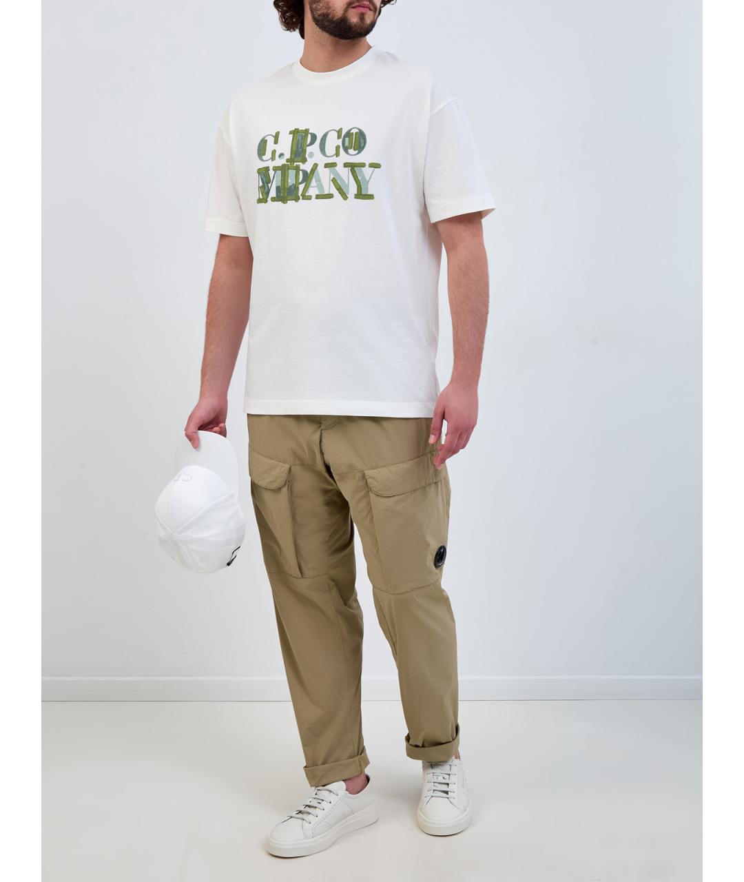CP COMPANY Белая хлопковая футболка, фото 2