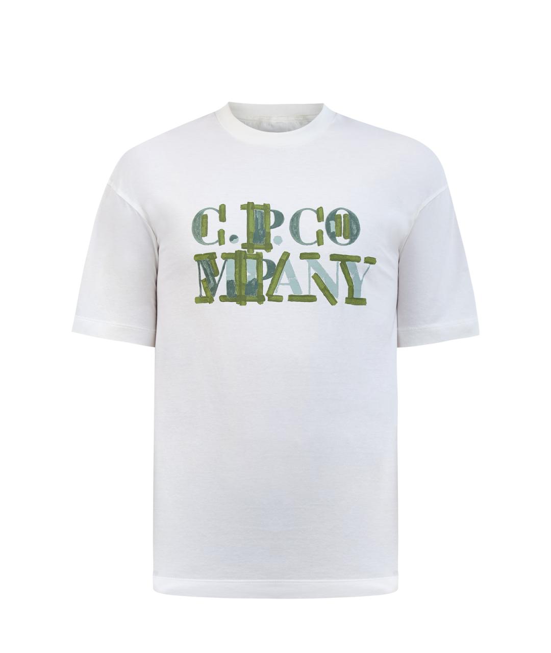 CP COMPANY Белая хлопковая футболка, фото 1