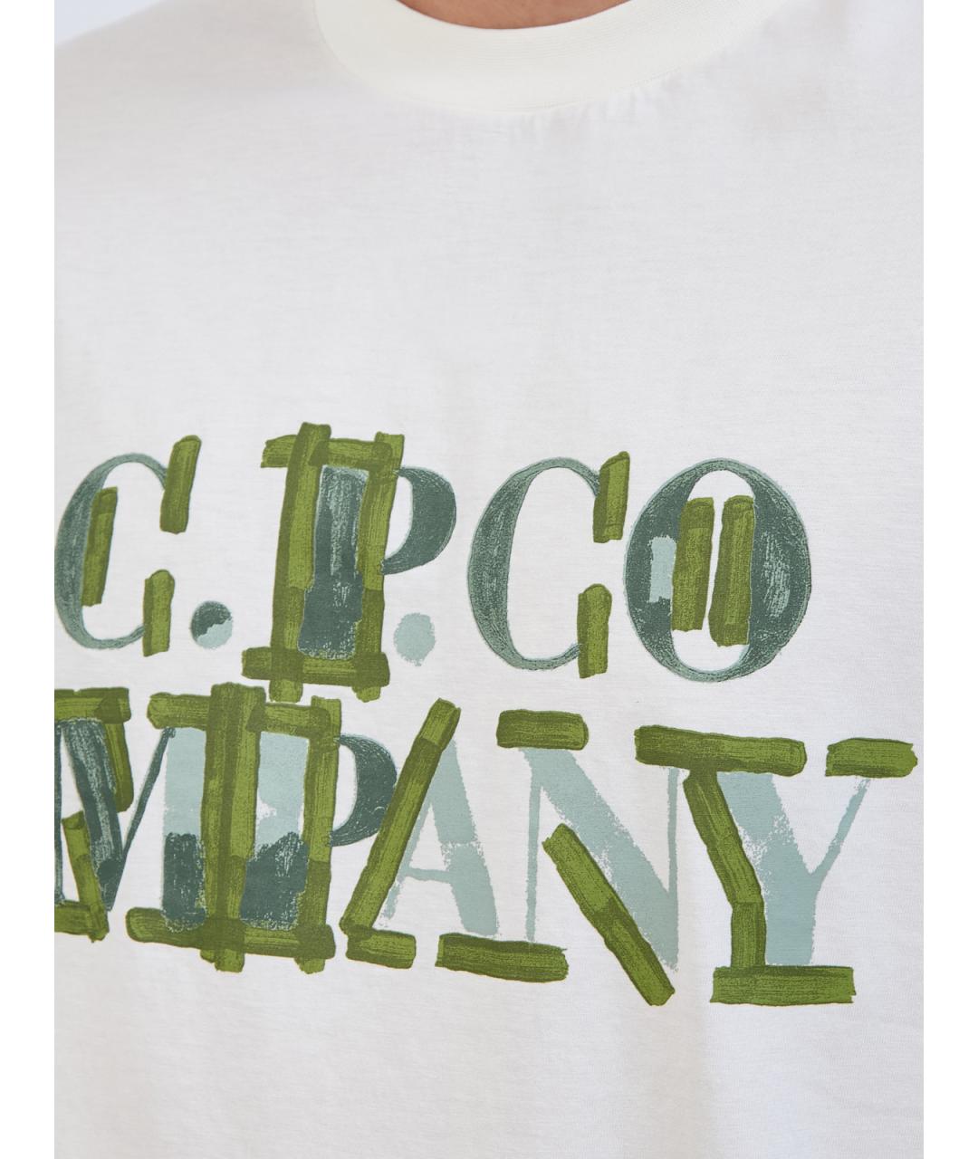 CP COMPANY Белая хлопковая футболка, фото 5