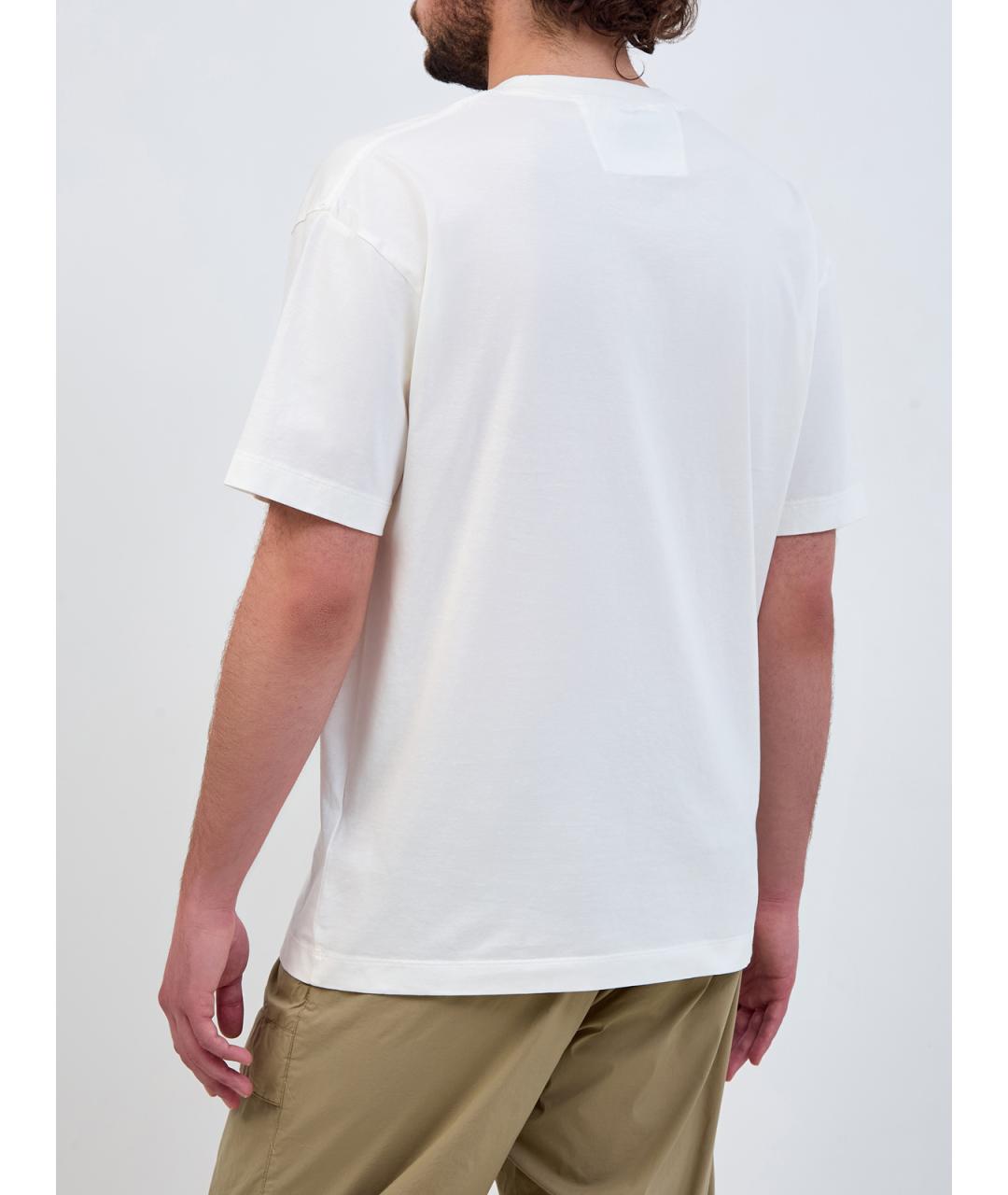 CP COMPANY Белая хлопковая футболка, фото 4