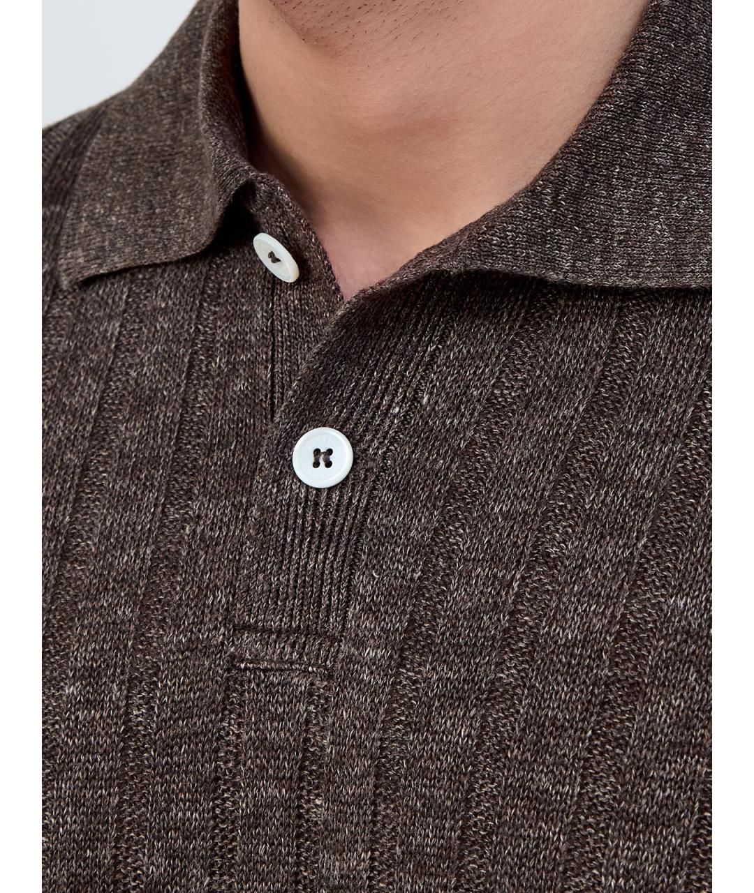 BRUNELLO CUCINELLI Коричневый льняной джемпер / свитер, фото 5