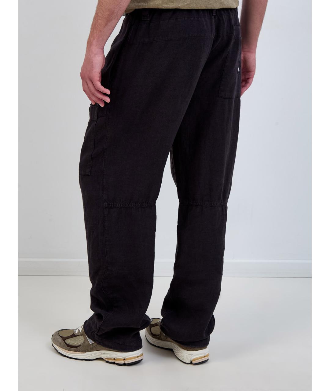 CP COMPANY Черные льняные повседневные брюки, фото 4