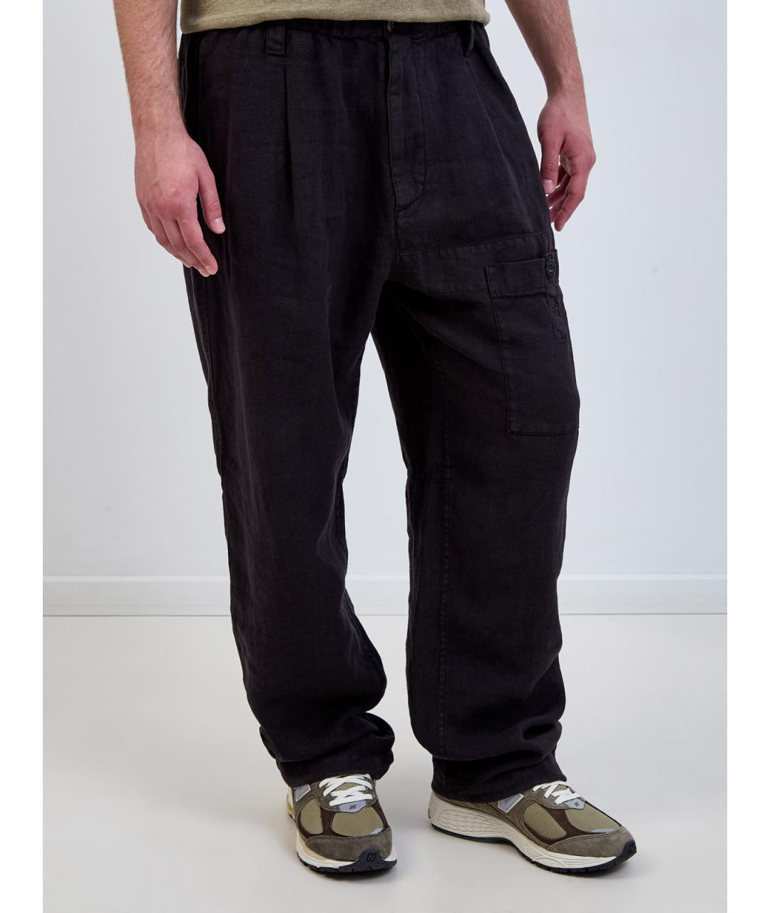 CP COMPANY Черные льняные повседневные брюки, фото 3