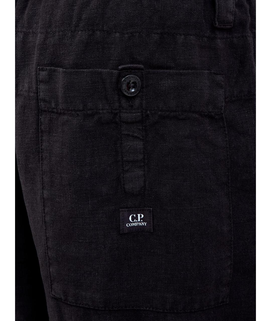 CP COMPANY Черные льняные повседневные брюки, фото 6