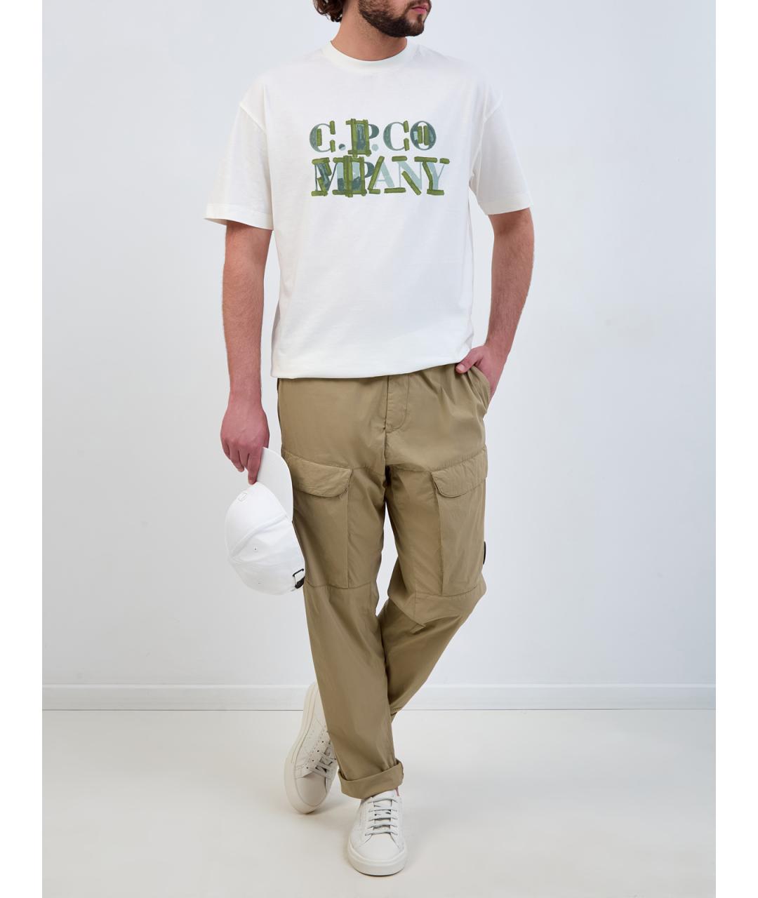 CP COMPANY Бежевые хлопковые повседневные брюки, фото 2