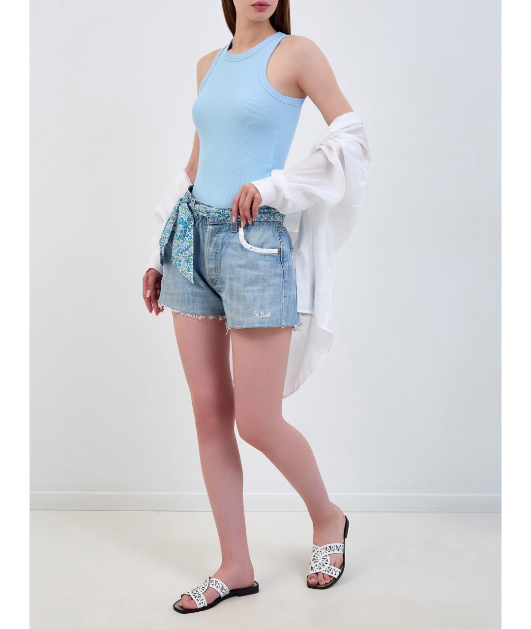MC2 SAINT BARTH Голубые хлопковые шорты, фото 2