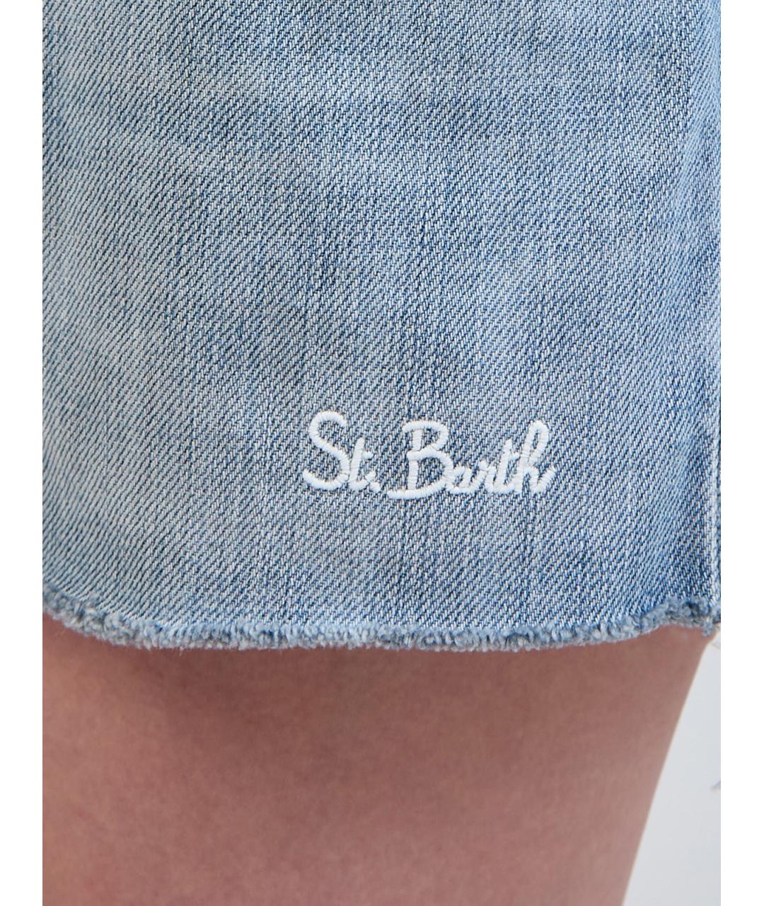 MC2 SAINT BARTH Голубые хлопковые шорты, фото 5