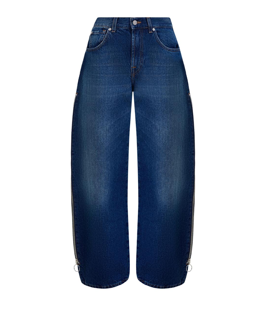 7 FOR ALL MANKIND Синие хлопковые прямые джинсы, фото 1