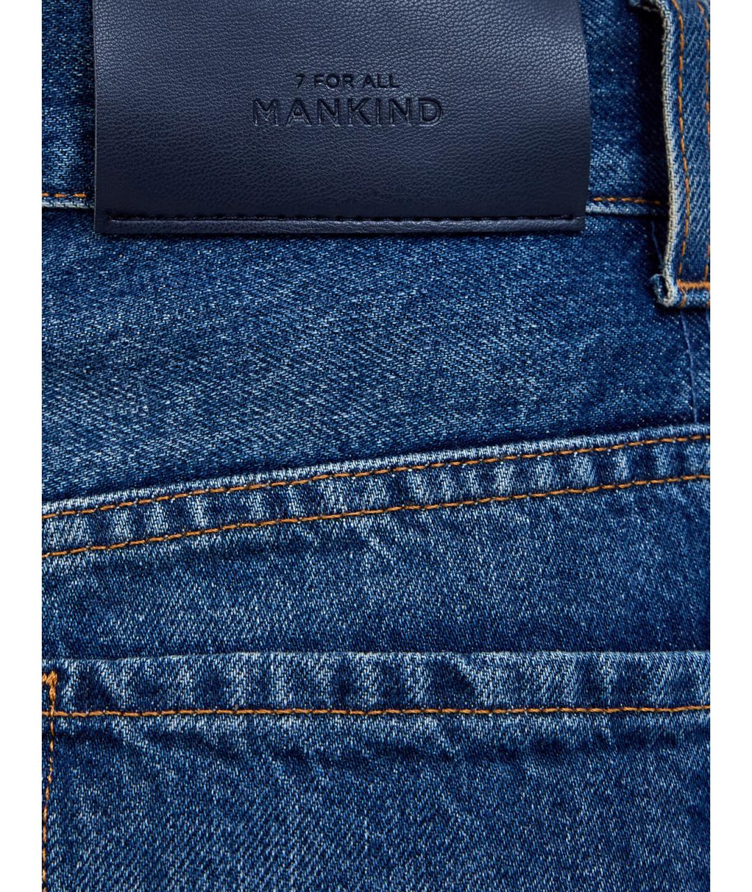 7 FOR ALL MANKIND Синие хлопковые прямые джинсы, фото 5