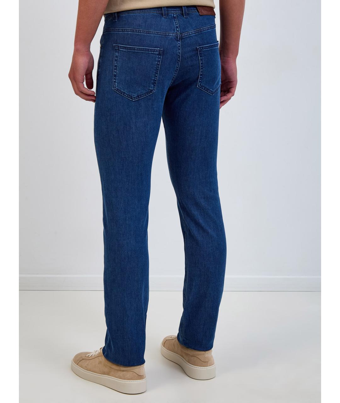 CANALI Синие прямые джинсы, фото 4