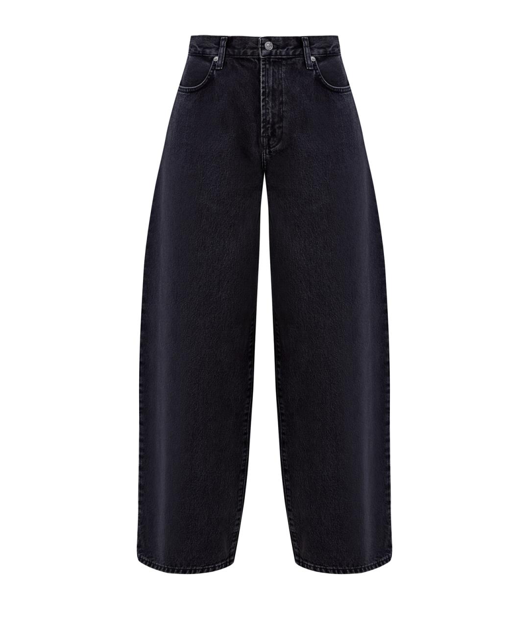 7 FOR ALL MANKIND Черные хлопковые прямые джинсы, фото 1