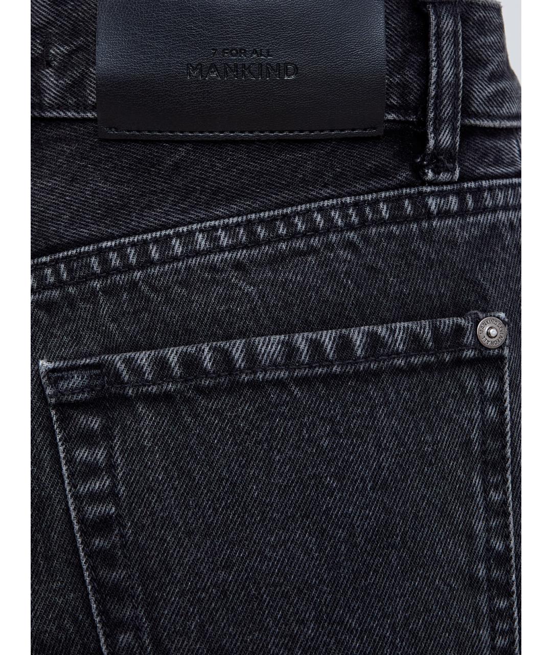 7 FOR ALL MANKIND Черные хлопковые прямые джинсы, фото 5