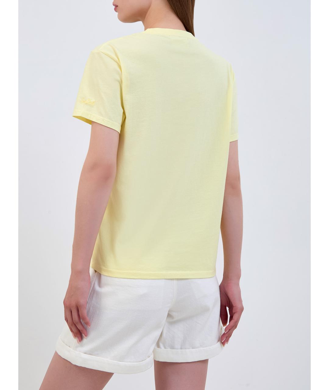 MC2 SAINT BARTH Желтая хлопковая футболка, фото 4