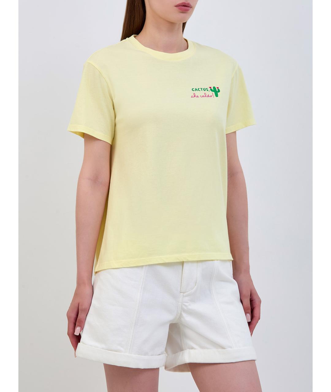 MC2 SAINT BARTH Желтая хлопковая футболка, фото 3