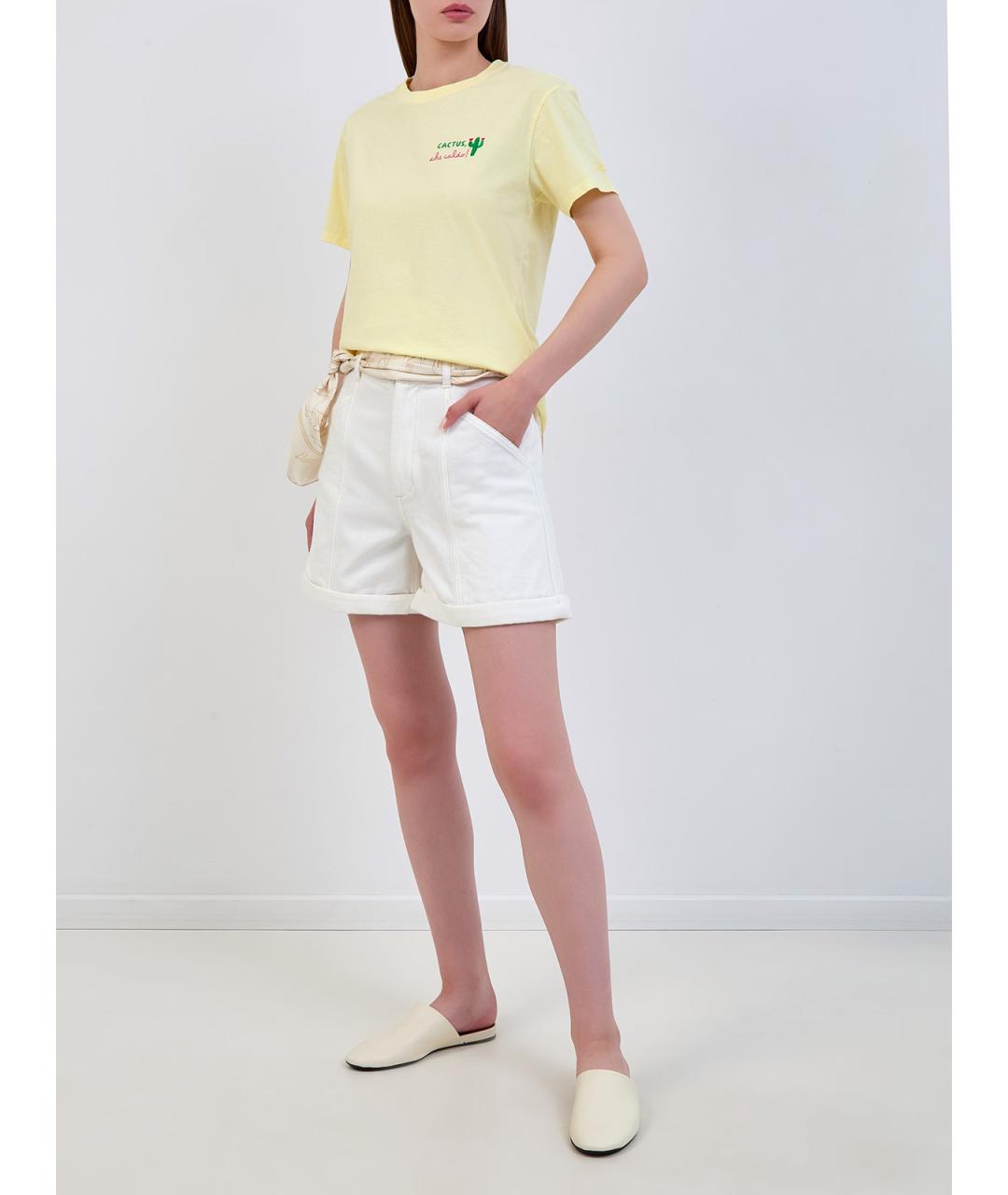 MC2 SAINT BARTH Желтая хлопковая футболка, фото 2