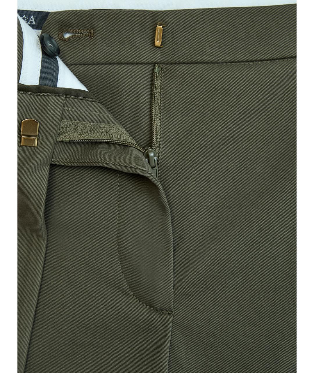 LORENA ANTONIAZZI Зеленые хлопковые прямые брюки, фото 6