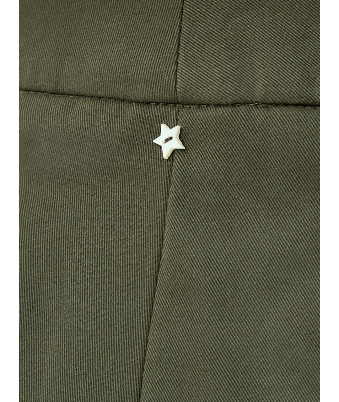 LORENA ANTONIAZZI Зеленые хлопковые прямые брюки, фото 5