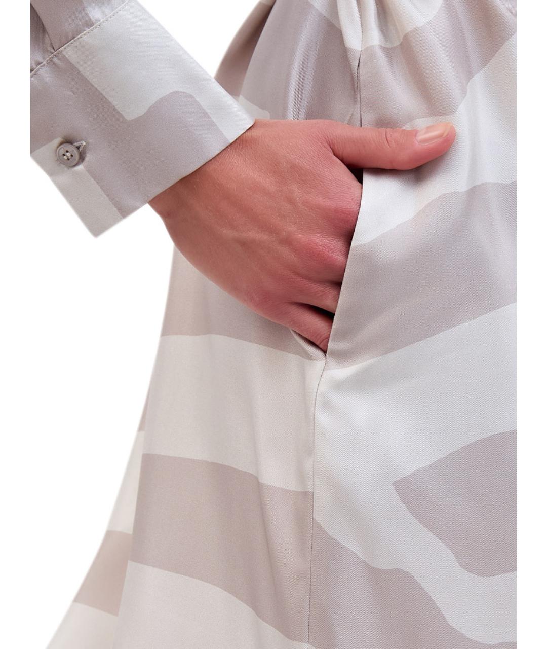 LORENA ANTONIAZZI Бежевое шелковое повседневное платье, фото 3