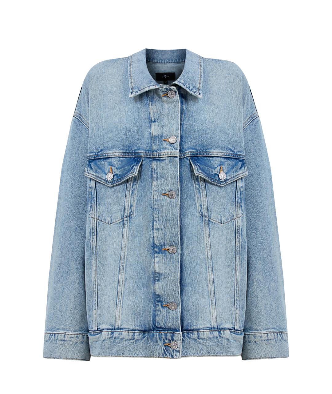 7 FOR ALL MANKIND Голубая хлопковая куртка, фото 1
