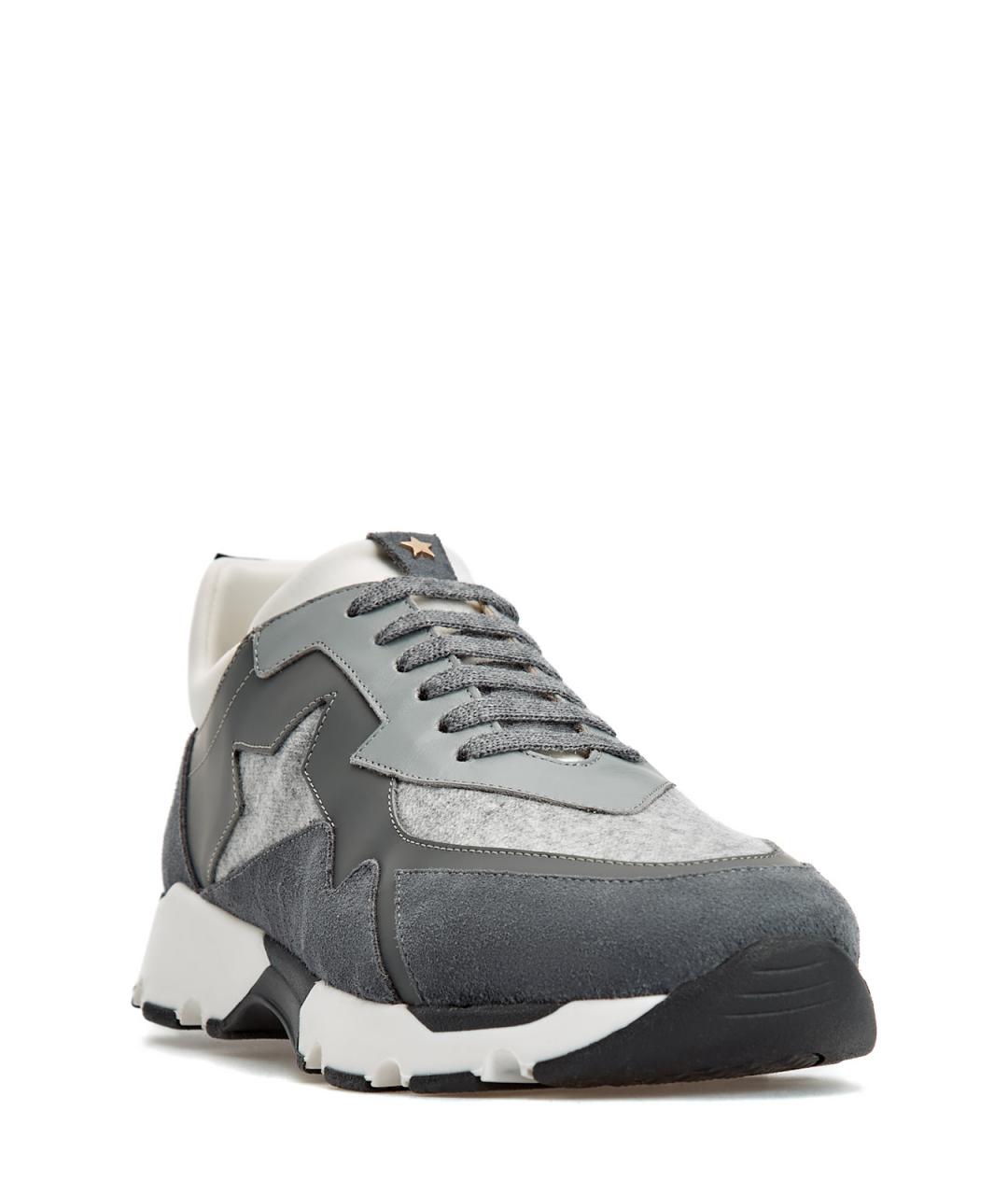 LORENA ANTONIAZZI Серые кожаные кроссовки, фото 3