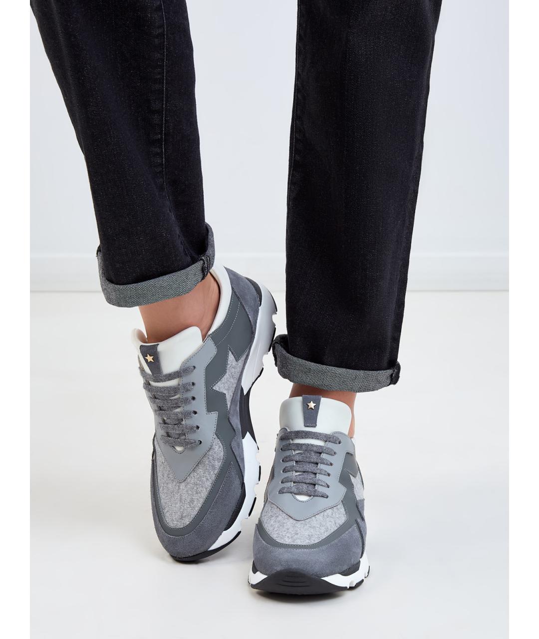 LORENA ANTONIAZZI Серые кожаные кроссовки, фото 2