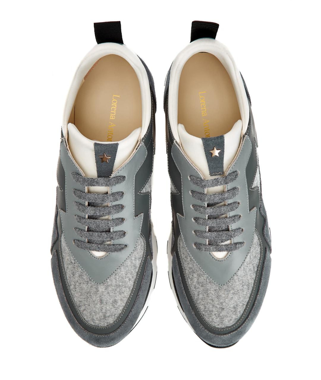 LORENA ANTONIAZZI Серые кожаные кроссовки, фото 6