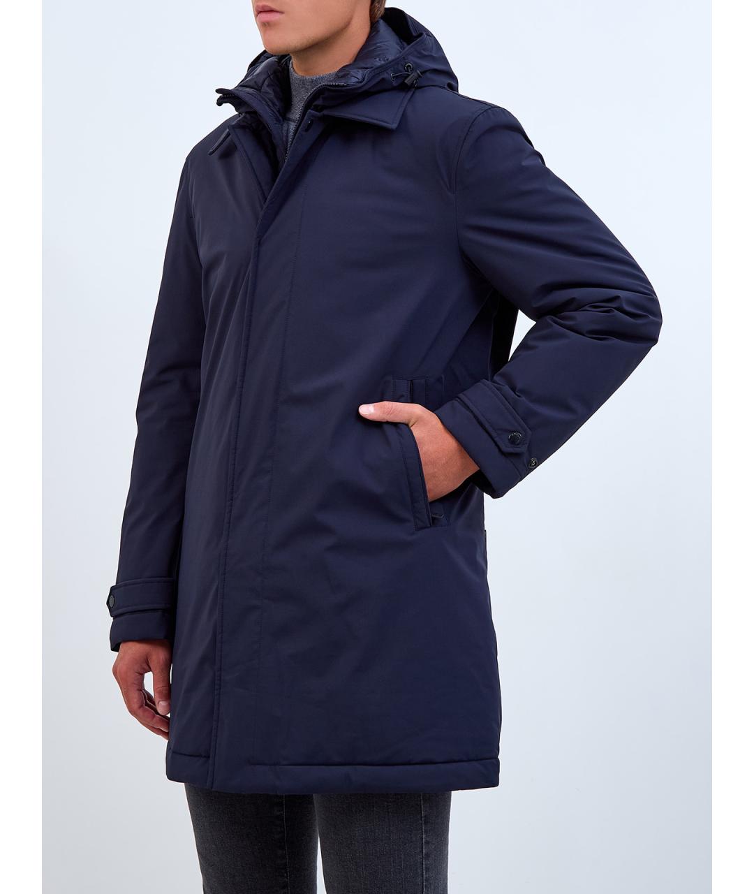 WOOLRICH Синий полиамидовый тренч / плащ, фото 4